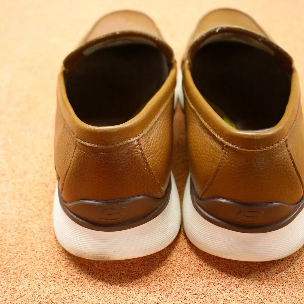 Skechers Slip On Shoes Loafers Goga Mat Memory Foam Comfort Mens Sz 13 Leather